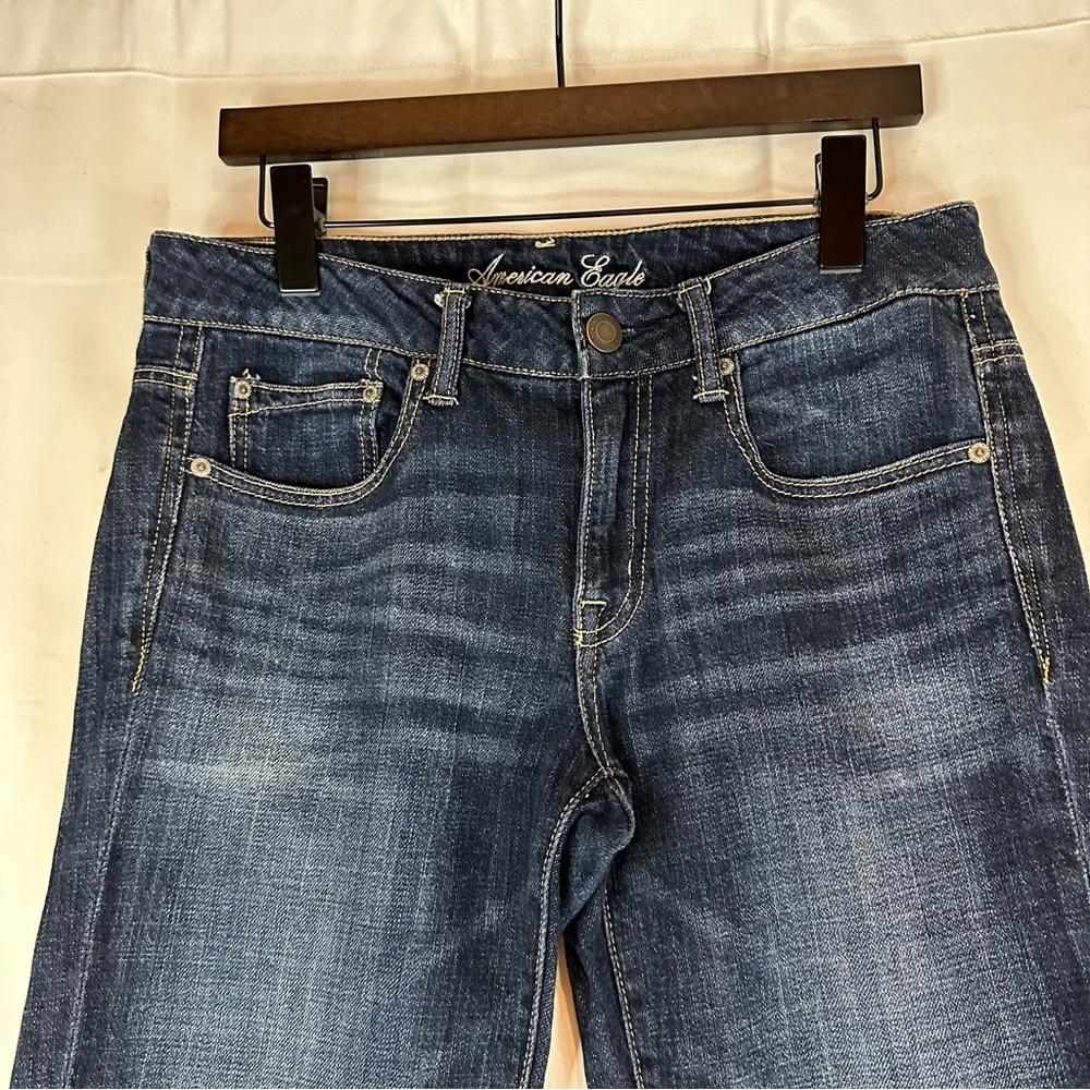 AMERICAN EAGLE Women’s Size 6 Denim Jeans Boy Fit Style Stretch Ankle Mid Rise - Picture 6 of 15